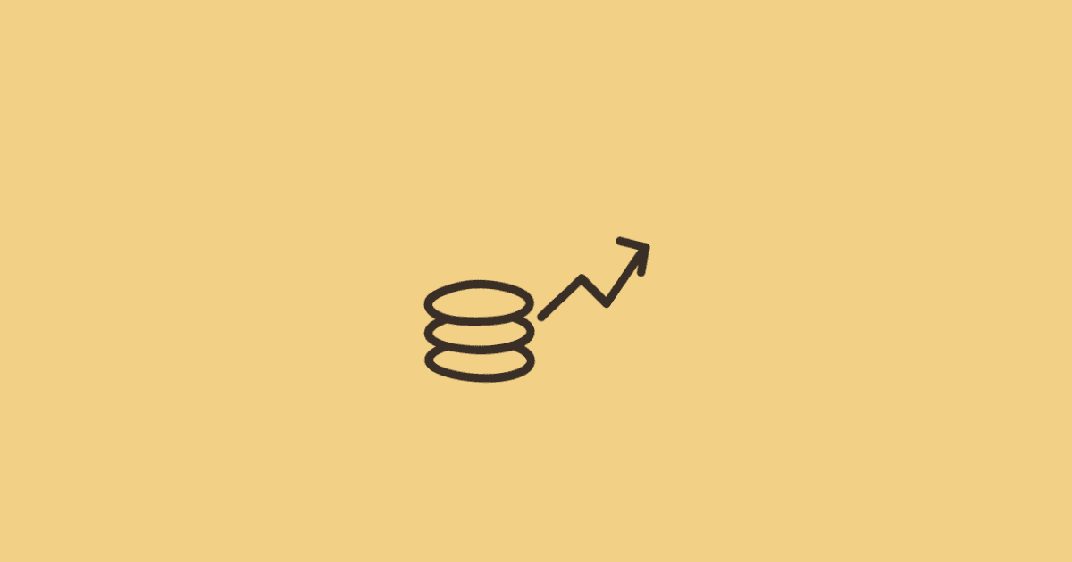 Coins and an upward arrow representing VAT calculations, margins, and financial compliance for travel agencies.